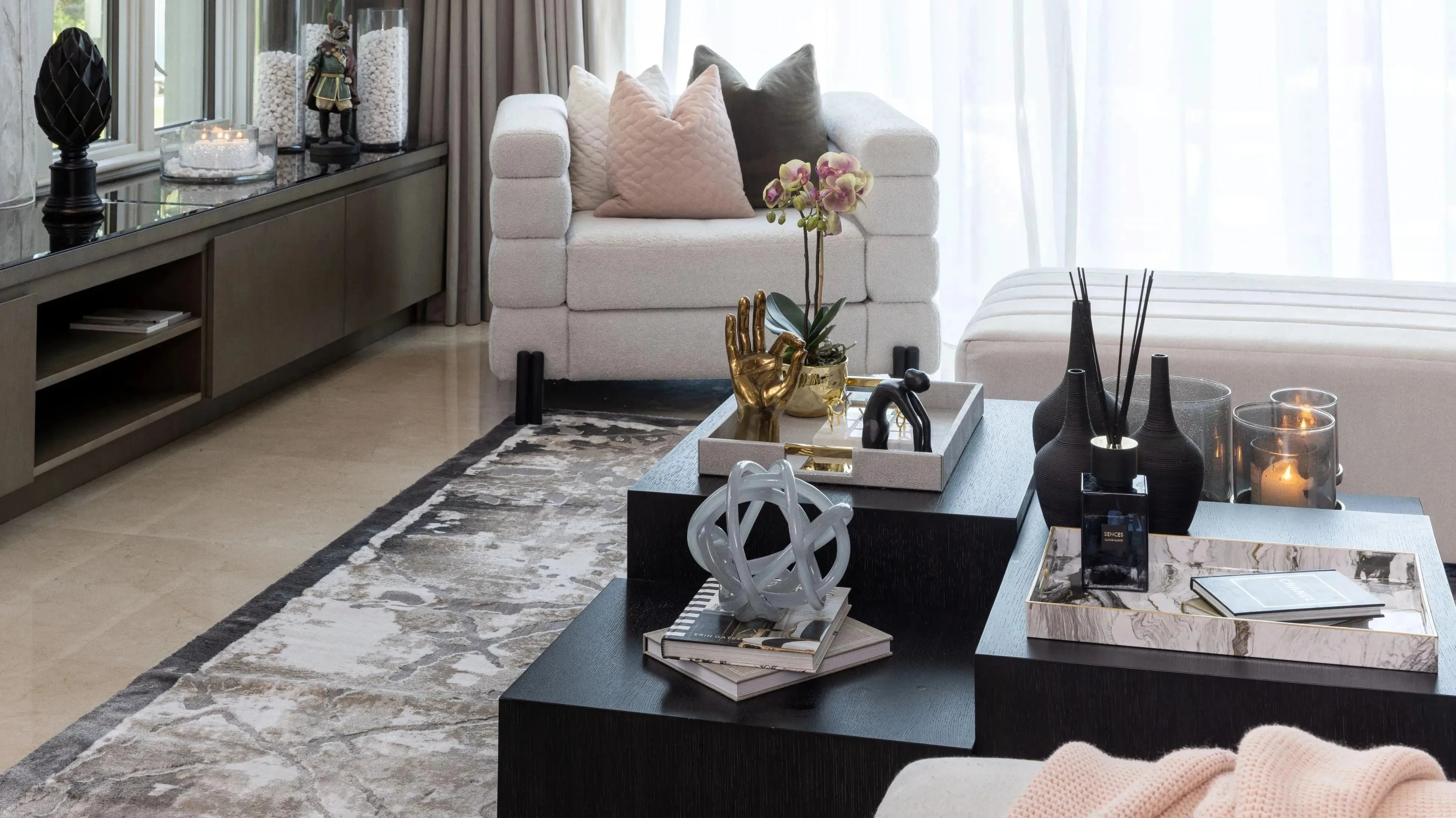 Extra large reed diffuser in drawing room